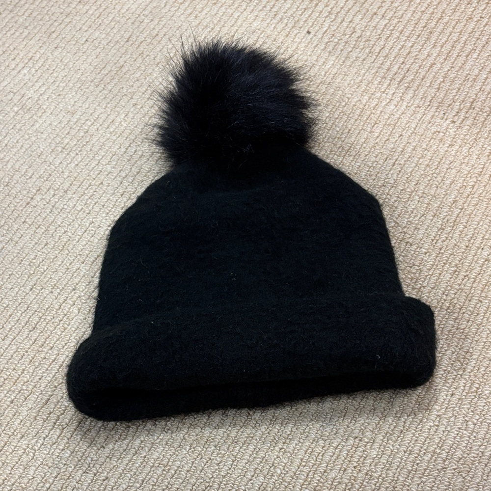 Call It Spring Black Pom-Pom Beanie